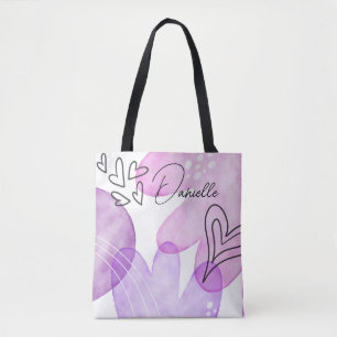 Roligt Doodle Hearts and Flowers Anpassningsbar To Tygkasse