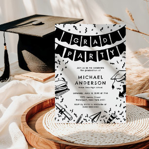 Roligt Doodle-Studentfest Inbjudningar