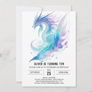 Roligt Dragon Äventyr Birthday Inbjudningar