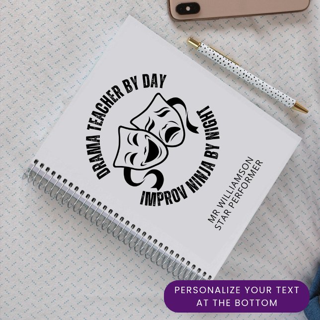 Roligt DRAMA-TEACHER PER DAGS IMPROV NINJA PER NÅG Anteckningsbok (Fun DRAMA TEACHER/IMPROV NINJA personalized notebook. Ideal drama teacher appreciation gift. )