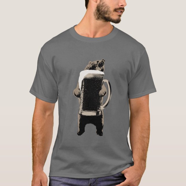 Roligt dricka för ölbjörn t-shirt (Framsida)