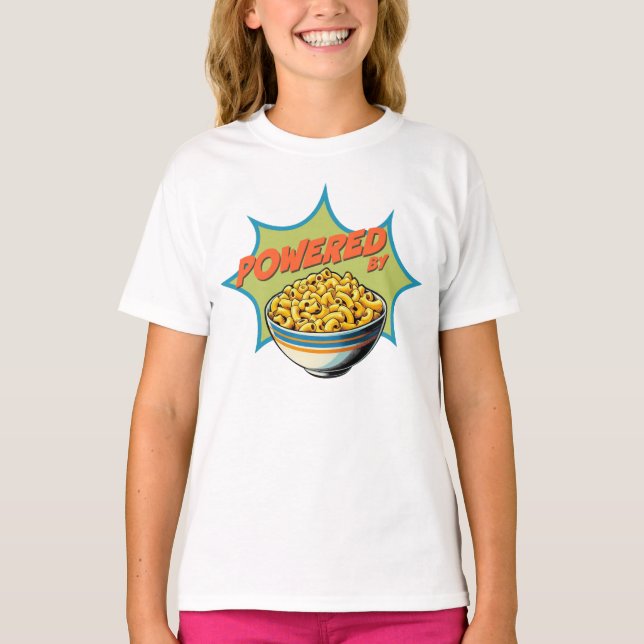 Roligt driven av Mac och Cheese T-shirt (Framsida)