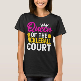 Roligt drottning vid Pickleball Court T Shirt
