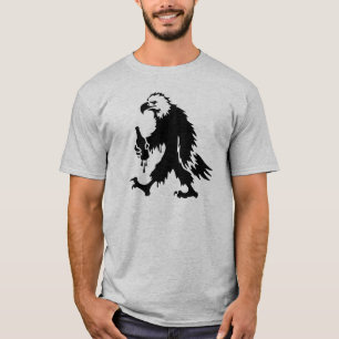 Roligt Drunken Eagle Bird with Flaska Logotyp T Shirt
