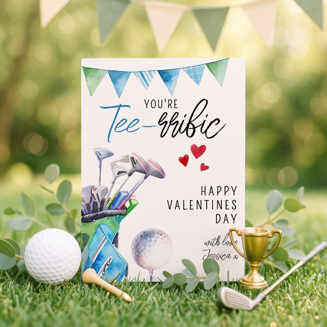 Roligt Du är ett bra golftema | Valentines day Julkort (Skapare uppladdad)