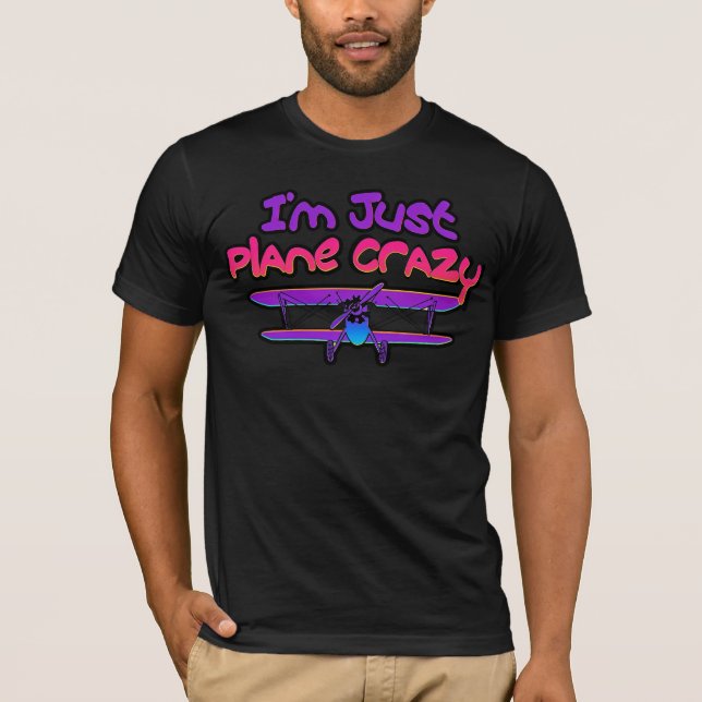 Roligt dubbeldäckat flygplan t shirt (Framsida)