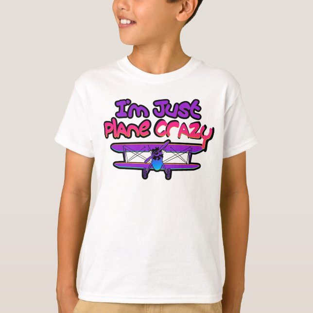 Roligt dubbeldäckat flygplan t shirt (Framsida)