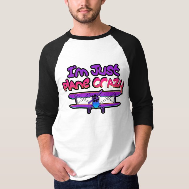 Roligt dubbeldäckat flygplan t shirt (Framsida)