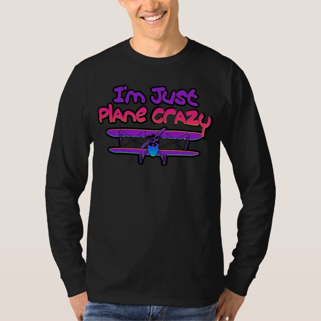 Roligt dubbeldäckat flygplan t shirt (Framsida)