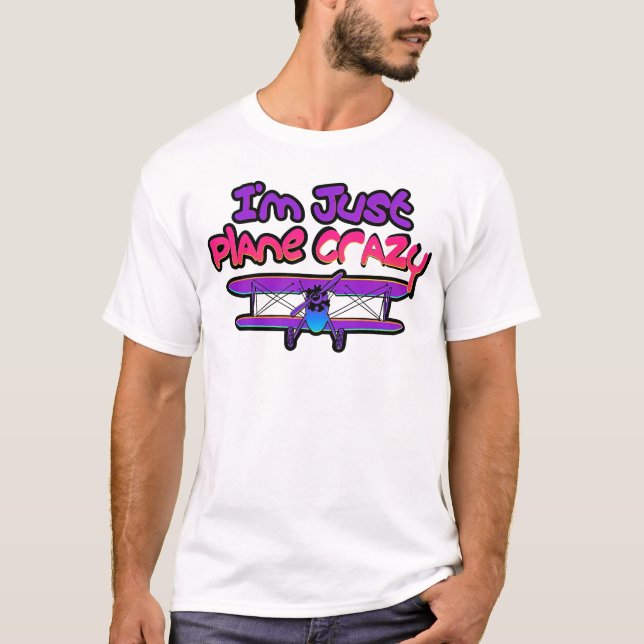 Roligt dubbeldäckat flygplan t shirt (Framsida)