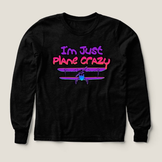 Roligt dubbeldäckat flygplan t shirt (Design framsida)