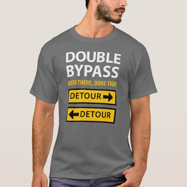 Roligt dubbelt tecken för omväg för t-shirt (Framsida)