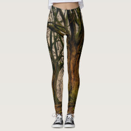 Roligt Dubbla Oak Träd Photo Print Leggings
