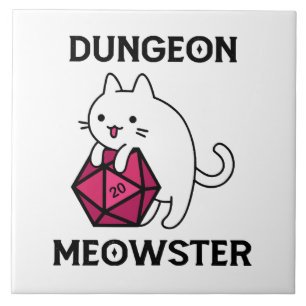 Roligt Dungeon Meowster Katt Kakelplatta