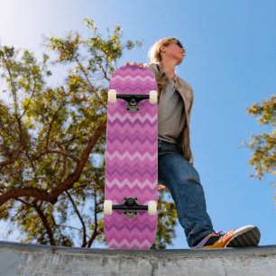 Roligt Edgy Rosa Zig Zag Mini Skateboard Bräda 18,5 Cm