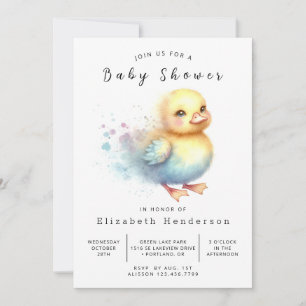 Roligt Editable Anka Baby Shower Inbjudningar