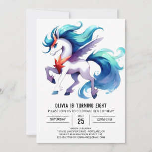 Roligt Editable Horse Birthday Inbjudningar
