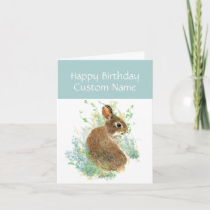 Roligt Eget namn Cute Rabbit, morot Cake Kort