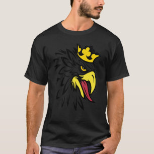 ROLIGT EGLE EGET FÅGEL MED KRONA GULT ÖGON BOLD E T SHIRT