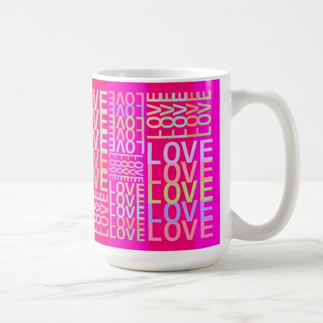 Roligt Elegant Färgämnet KÄRLEK för Par Kaffemugg (Höger)