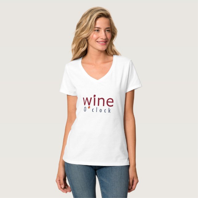 Roligt Elegant "Vin O'klocka" Graph and Vin Drop A T Shirt (Hel framsida)