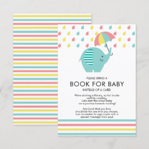 Roligt Elephant Baby Shower Bok för Baby Inbjudningar