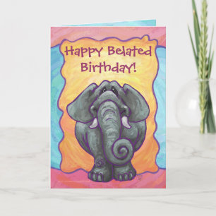 Roligt Elephant Belet Birthday Card Kort