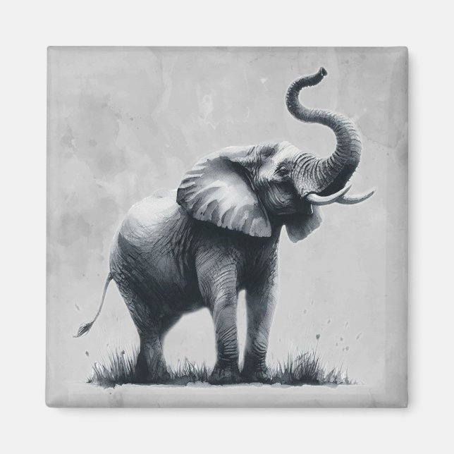 Roligt Elephant Big First Impression Quote Animal  Magnet (Framsidan)