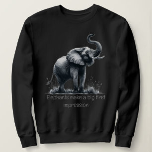 Roligt Elephant Big First Impression Quote Animal T Shirt
