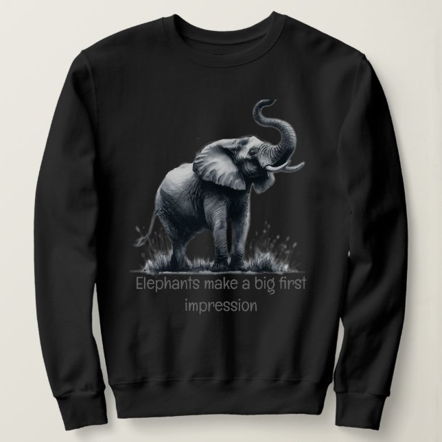 Roligt Elephant Big First Impression Quote Animal  T Shirt (Design framsida)