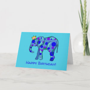 Roligt Elephant Birthday Card Kort