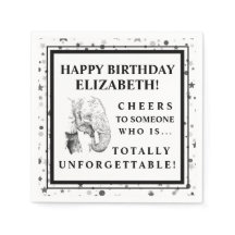 Roligt Elephant Födelsedagsfest Napkins