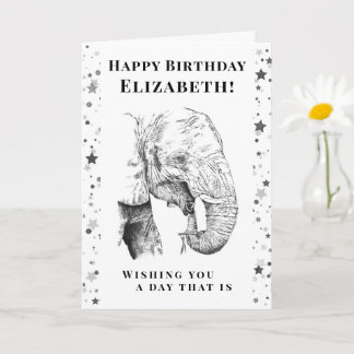 Roligt Elephant Grattis på födelsedagen Greeting C Kort