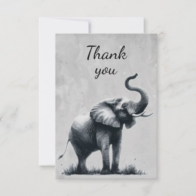 Roligt Elephant Wildlife Animal Humor Tack Kort (Framsida)