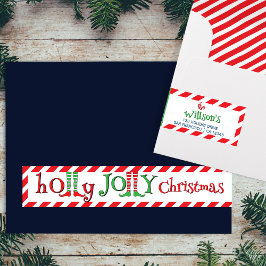 Roligt Elf Ben Holly Jolly jul Etikettband