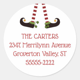 Roligt Elf Ben Returadress Runt Klistermärke