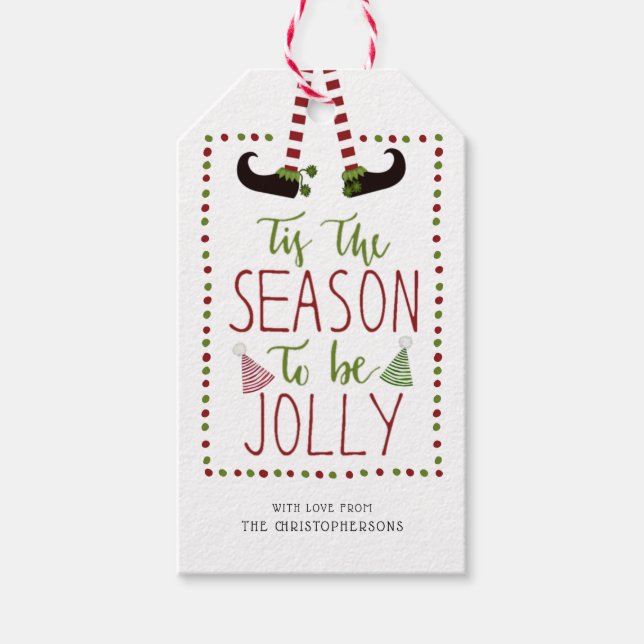 Roligt Elf Ben SEASON SOM SKA VARA JURIDISK Presentetikett (Framsidan)