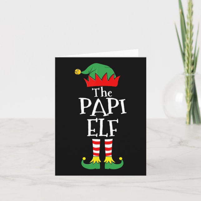 Roligt Elf jul Pajamas Family Kort (Framsida)