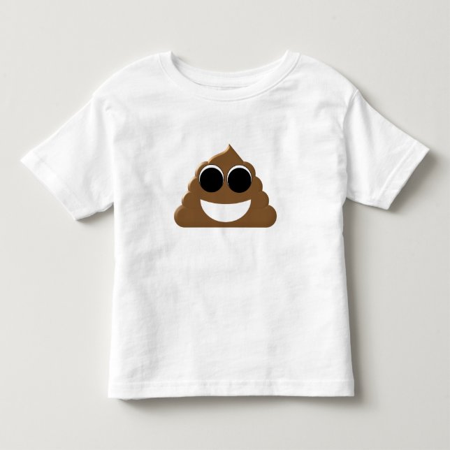 Roligt Emoji bajs Tee Shirt (Framsida)