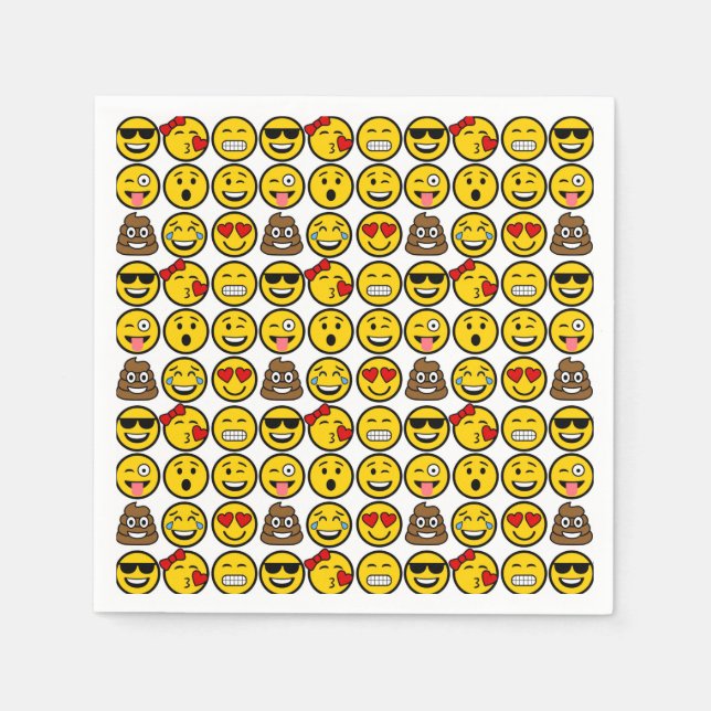 Roligt Emoji Mönster Emotion Ansikte Pappersservett (Framsidan)