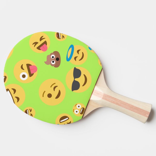 Roligt Emoji mönster (grönt) Pingisracket (Sidan)