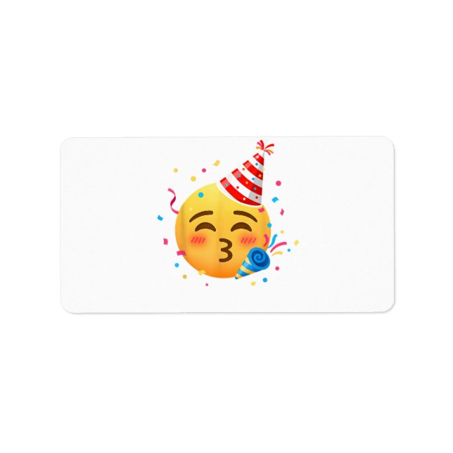 Roligt Emoji Party Adressetikett (Framsidan)