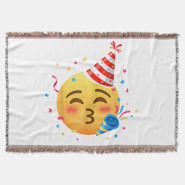 Roligt Emoji Party Filt (Framsidan)