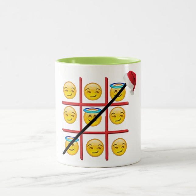 roligt emoji tic-tac-toe emoji christmas mugg desi (Center)