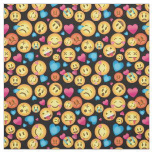 Roligt Emoji trycktyg Tyg