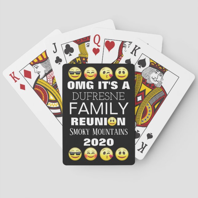 Roligt Emojis Family Reunion Casinokort (Baksidan)