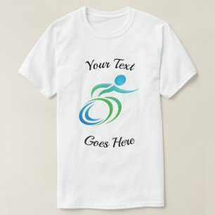 Roligt en färgrik rullstol med din beställnings- t shirt