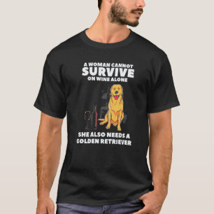 Roligt En Kvinna Kan Inte Överleva Bara På Vin Gul T Shirt