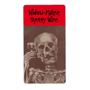Roligt-etikett Widowmaker Homemade Vin Skeleton-to Fraktsedel