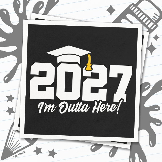 Roligt examenscitat Avgångsklass 2027 Pappersservett (Skapare uppladdad)